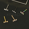 304 Stainless Steel Crystal Rhinestone 3 Flat Round Nose Bone Rings WGC36FF-01-4