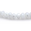 Pearl Luster Plated Faceted Rondelle Imitation Jade Glass Beads Strands GLAA-A024B-PL02-1