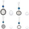 4 Sets 4 Style Glass Pearl Beads & Cabochons Keychain HJEW-FH0001-20-1