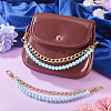 ABS Plastic Imitation Pearl and Aluminium Curb Chains Bag Extender Chains HJEW-TAC0073-7