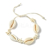 Natural Shell & Synthetic Turquoise Starfish Braided Bead Bracelets BJEW-JB10081-2