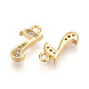 Brass Micro Pave Cubic Zirconia Charms KK-N261-104H-G-2