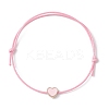 2Pcs 2 Style Heart & Skeleton Key Alloy Enamel Braided Bead Bracelets Set BJEW-JB09771-4