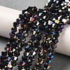 Transparent Electroplate Glass Beads Strands GLAA-F029-4mm-A02-4