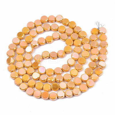 Electroplate Opaque Solid Color Glass Beads Strands EGLA-T020-07K-1