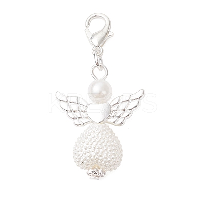 ABS Plastic Imitation Pearl Pendant Decorations HJEW-JM03510-01-1