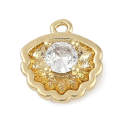 Brass Micro Pave Cubic Zirconia Charms KK-I719-31G-1