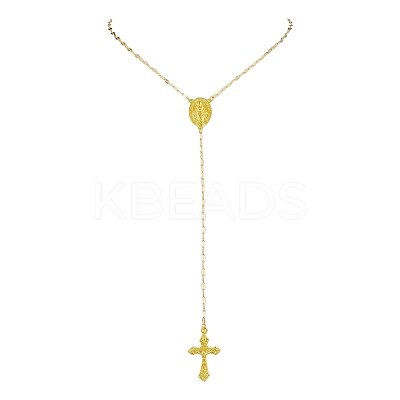 Alloy Cross Pendant Necklaces for Women NJEW-JN04799-1