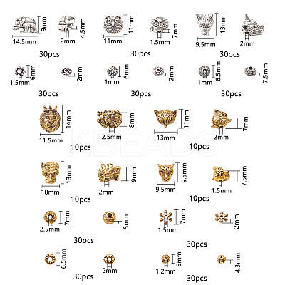 Tibetan Style Alloy Beads and Beads Spacers TIBEB-PH0004-69-1