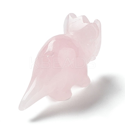 Natural Rose Quartz Carved Healing Rhinoceros Figurines DJEW-P016-01E-1