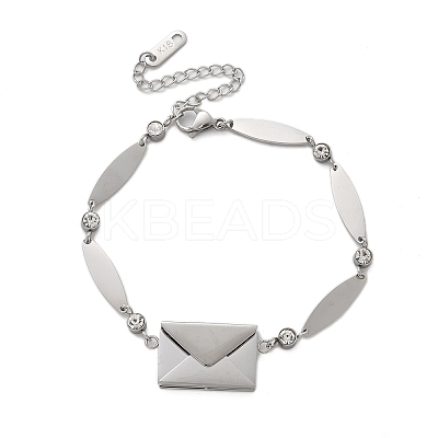 304 Stainless Steel Oval Link Bracelets BJEW-U030-01P-1