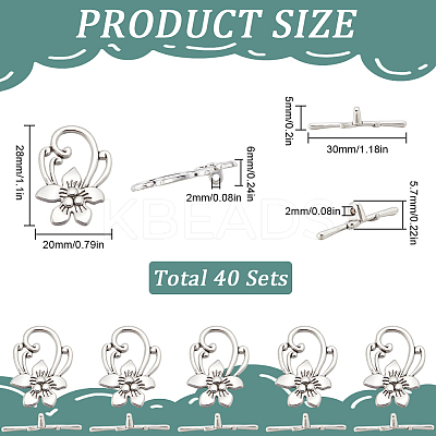 40Pcs Tibetan Style Alloy Toggle Clasps FIND-SP0001-57-1
