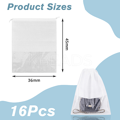 Non-woven Fabric Shoes Storage Bags with Visible Window ABAG-WH0045-13B-1