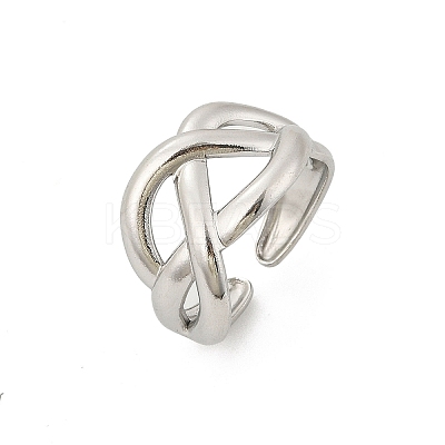304 Stainless Steel Cuff Rings for Women RJEW-G338-25P-1