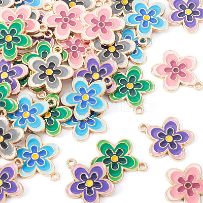40Pcs 5 Colors Alloy Enamel Pendants ENAM-TA0003-45-1