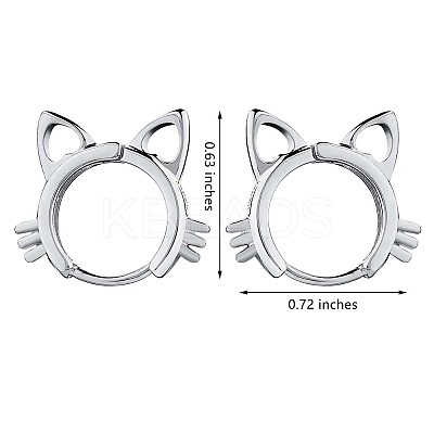 Women Cat Brass Leverback Earrings JE965A-1