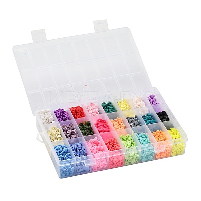 240G 24 Colors Handmade Polymer Clay Beads CLAY-JP0001-08-6mm-1