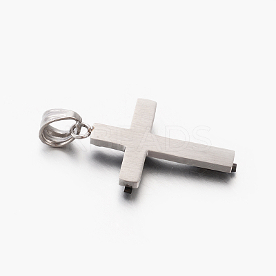 Fashion Men Bi-Color 201 Stainless Steel Cross Pendant STAS-F010-70-1