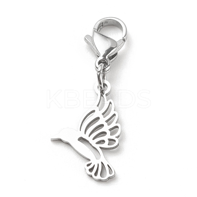 Non-Tarnish 201 Stainless Steel Bird Pendant Decorations HJEW-JM00652-03-1