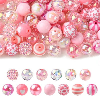 100Pcs Transparent & Opaque Acrylic Beads SACR-CJ0001-85-1