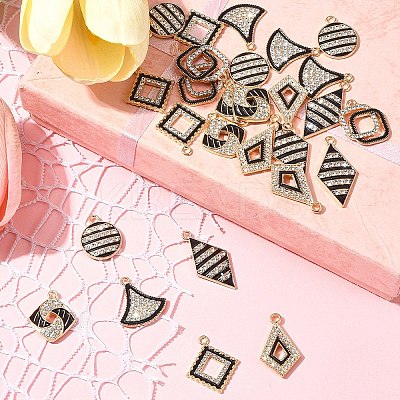 28Pcs 7 Styles Alloy Enamel Pendants FIND-FS0003-23-1