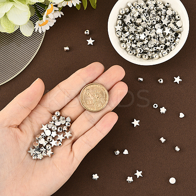1200Pcs 6 Styles CCB Plastic Beads CCB-PA0001-10P-1