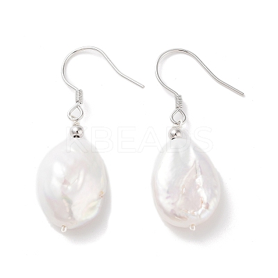 Natural Pearl Dangle Earrings for Women EJEW-C082-10B-P-1