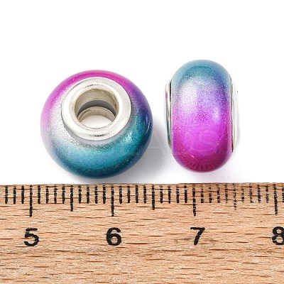 Two Tone Opaque Resin Rondelle European Beads RESI-Z046-02I-1