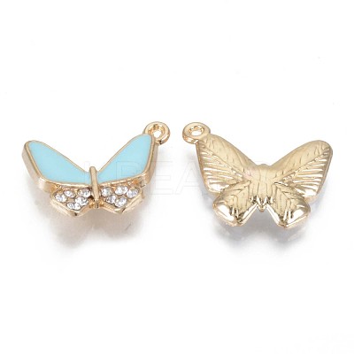 Alloy Enamel Rhinestones Pendants X-ENAM-T009-57A-RS-1