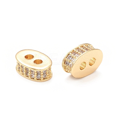 Brass Micro Pave Cubic Zirconia Multi-Strand Links KK-P228-53G-1
