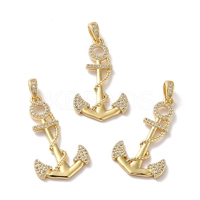 Rack Plating Brass Micro Pave Cubic Zirconia Pendants LS-KK-A160-08G-1
