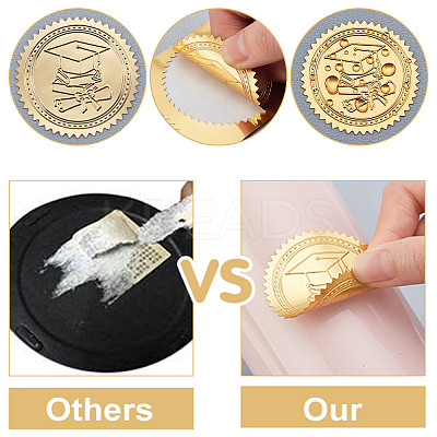 Plastic Self Adhesive Gold Foil Embossed Stickers DIY-WH0211-221-1