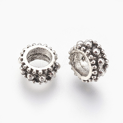 Tibetan Style Alloy European Beads X-MPDL-7610-AS-NR-1