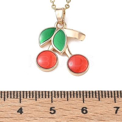 Brass Enamel Pendant Necklaces SA-CBA7E55-01G-1