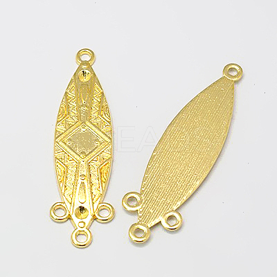 Tibetan Style Connector Rhinestone Settings X-TIBEP-EA359Y-G-FF-1