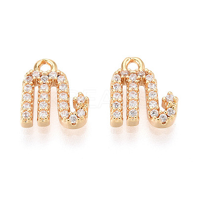 Brass Micro Pave Cubic Zirconia Charms KK-N263-148A-G-1