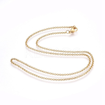 304 Stainless Steel Rolo Chain Necklaces NJEW-F248-20A-G-1