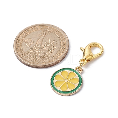 Fruits Alloy Enamel Pendant Decorations HJEW-JM01495-1
