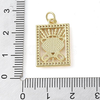 Brass Micro Pave Clear Cubic Zirconia Pendants KK-Q813-06A-G-1