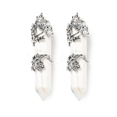 Natural Howlite Big Pointed Pendants G-A172-16H-1
