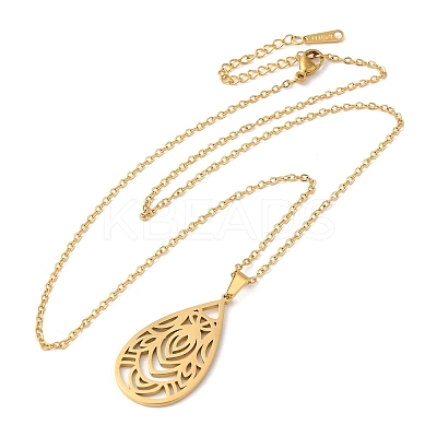 304 Stainless Steel Pendant Necklaces NJEW-P283-05G-1
