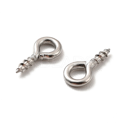 Non-Tarnish 304 Stainless Steel Screw Eye Pin Peg Bails X-STAS-E044-07P-01-1