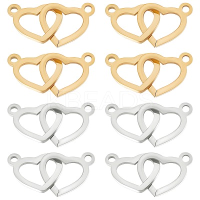 12Pcs 2 Colors 304 Stainless Steel Connector Charms STAS-BBC0002-20-1