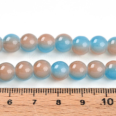 Baking Paint Imitation Jade Glass Round Bead Strands LS-X1-DGLA-N003-8mm-06-1