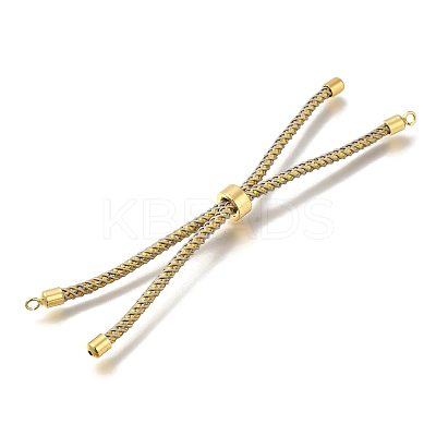 Braided Cotton Cord Slider Bracelet Making MAK-R001-01G-19-1