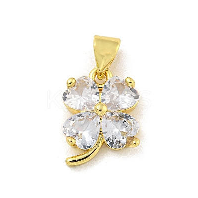 Rack Plating Brass Pave Cubic Zirconia Charms KK-G513-09G-1