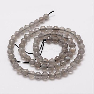 Natural Black Moonstone Beads Strands G-F306-06-6mm-1