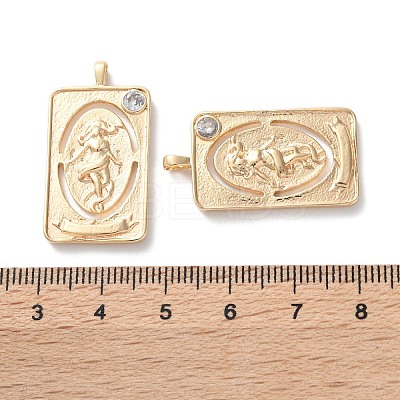 Brass Micro Pave Cubic Zirconia Pendants KK-C079-04G-1