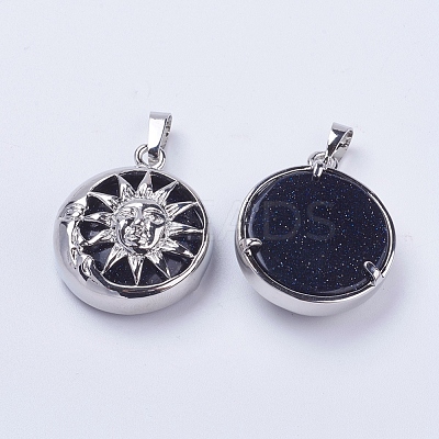 Synthetic Blue Goldstone Pendants G-K234-C09-1