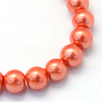 Baking Paint Pearlized Glass Pearl Round Bead Strands HY-Q330-8mm-38-1